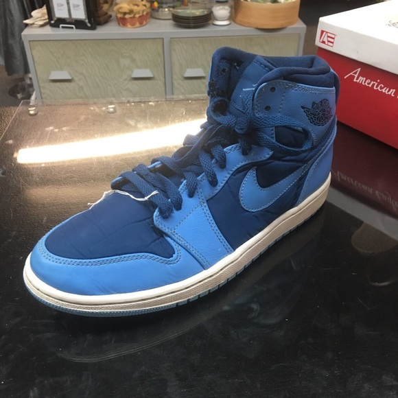 baby blue and dark blue jordan 1